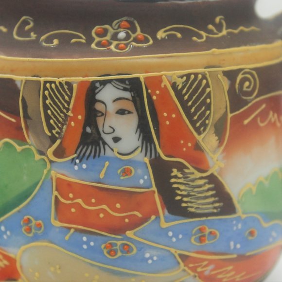 Vintage Japanese Satsuma. Moriage Gilded, Tea Set 21 pc, Made in Japan - Picture 10 of 12